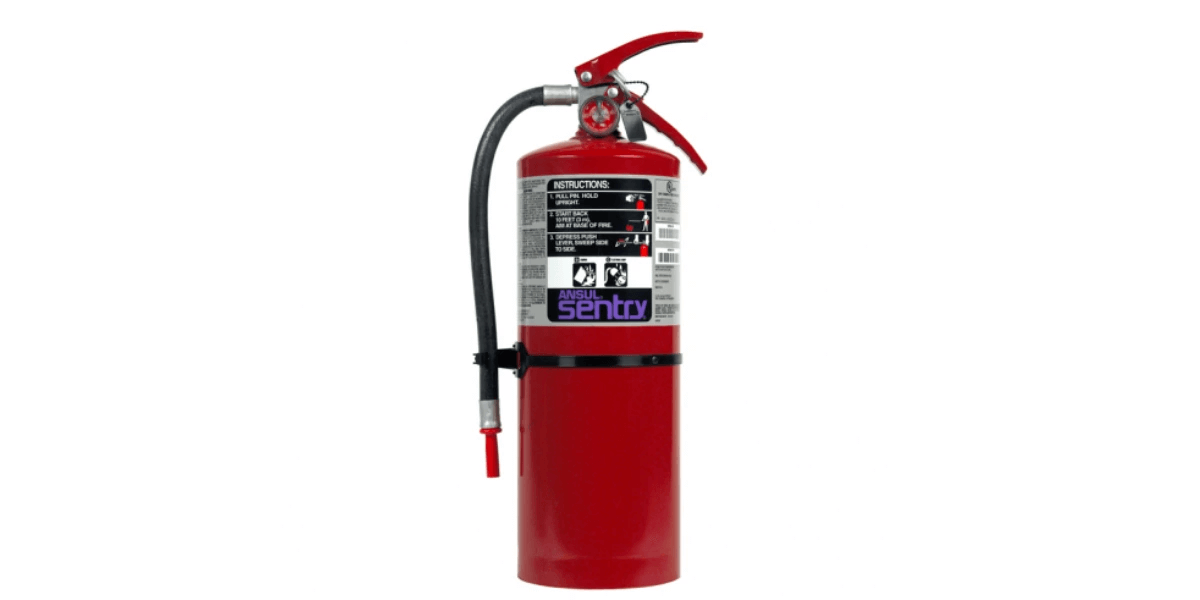 Ansul® sentry carbon dioxide fire extinguisher against a white background